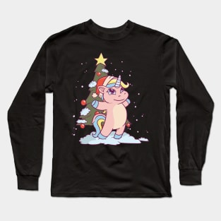 unicorn christmas, christmas unicorn, christmas, unicorn, unicorn shirt, christmas horse, horses shirt Long Sleeve T-Shirt